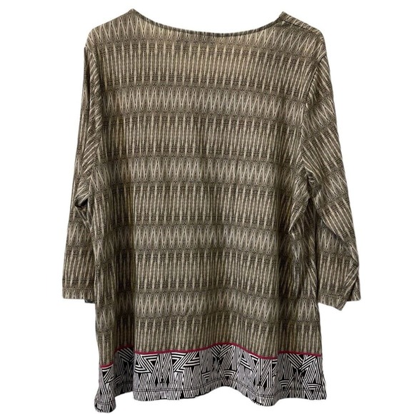 Chicos Blue Paisley Print V Neck Top 3/4 Sleeve Tunic Sz 3 US XL 16 - Picture 9 of 9